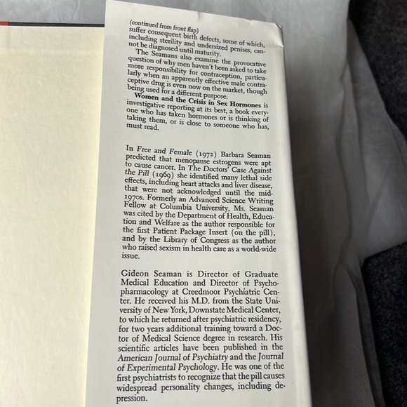 WOMEN AND THE CRISIS IN SEX HORMONES BY BARBARA & GIDEON SEAMAN BARD OVER BOOK - Picture 6 of 17